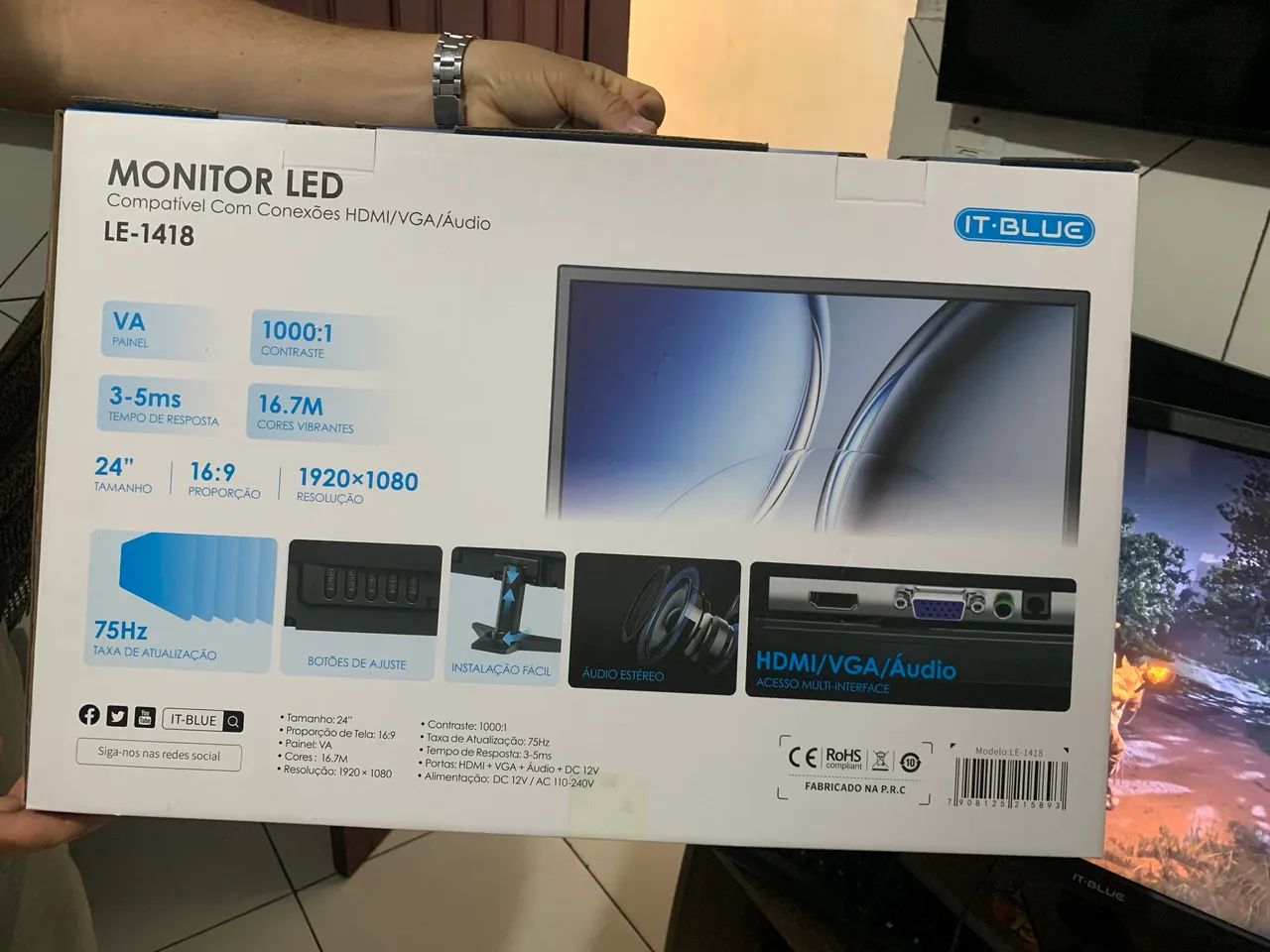 Monitor LED Full HD - 75Hz Áudio estéreo - Foto 3