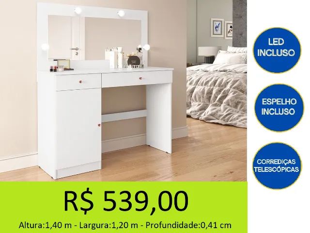 Penteadeira novidade com luz de led - retire hoje mesmo