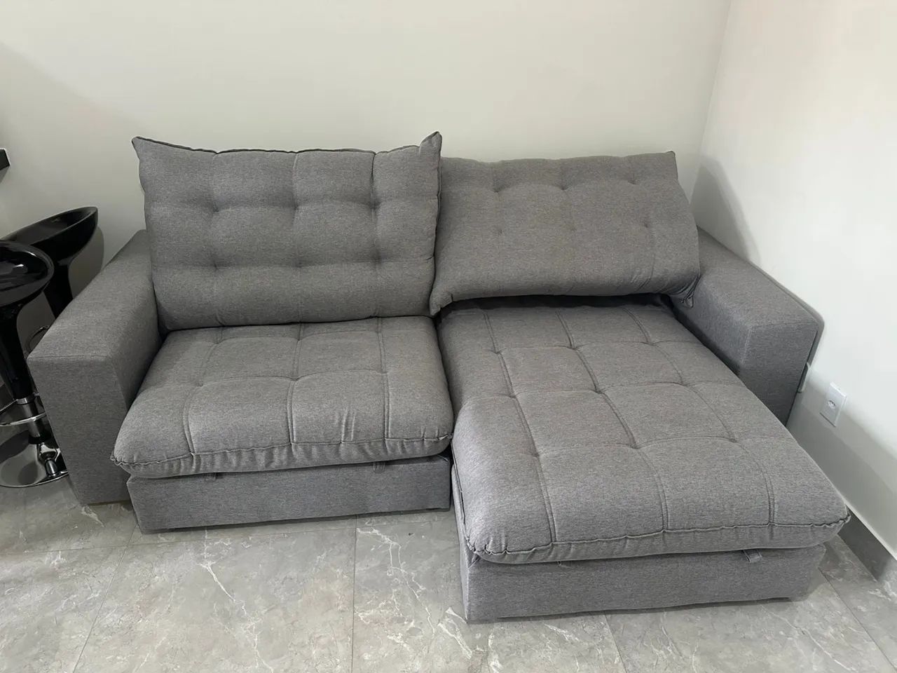 Sofá retrátil de Linho (NOVO). Excelente qualidade  - Foto 4