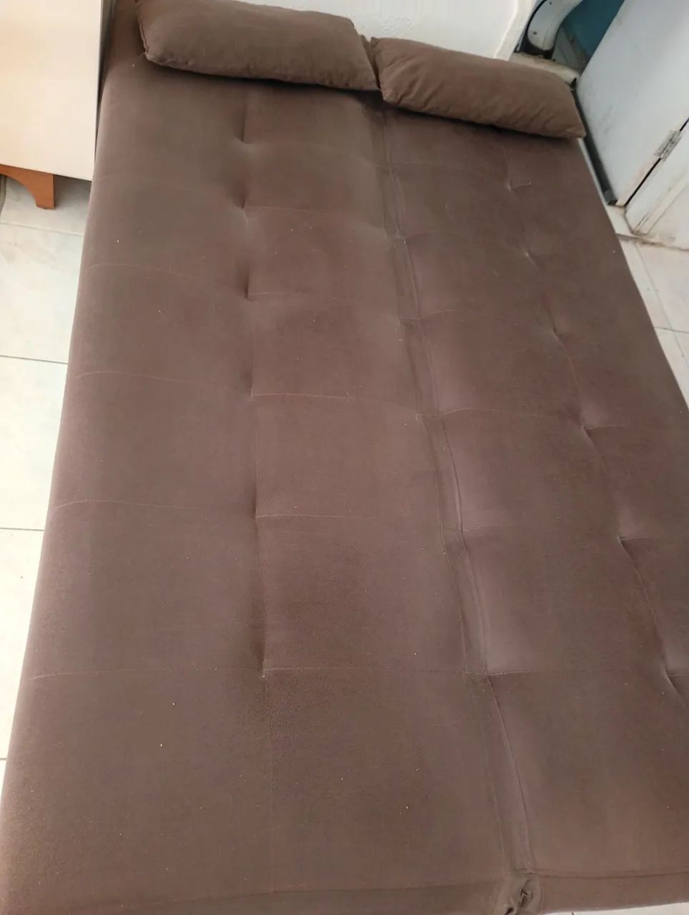 Sofá Cama 3 Lugares Laila Marrom Matrix - Foto 3