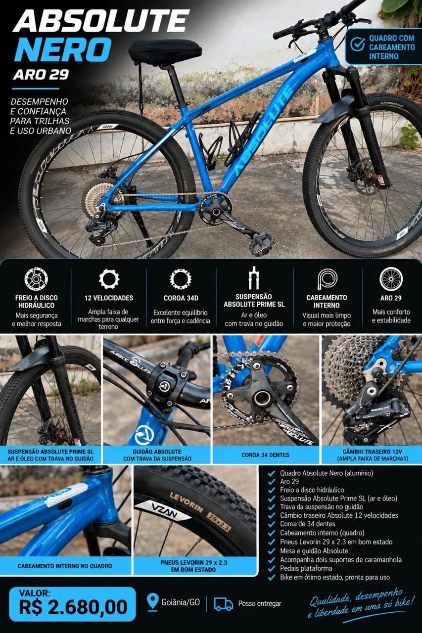 Bicicleta aro 29 absolute 