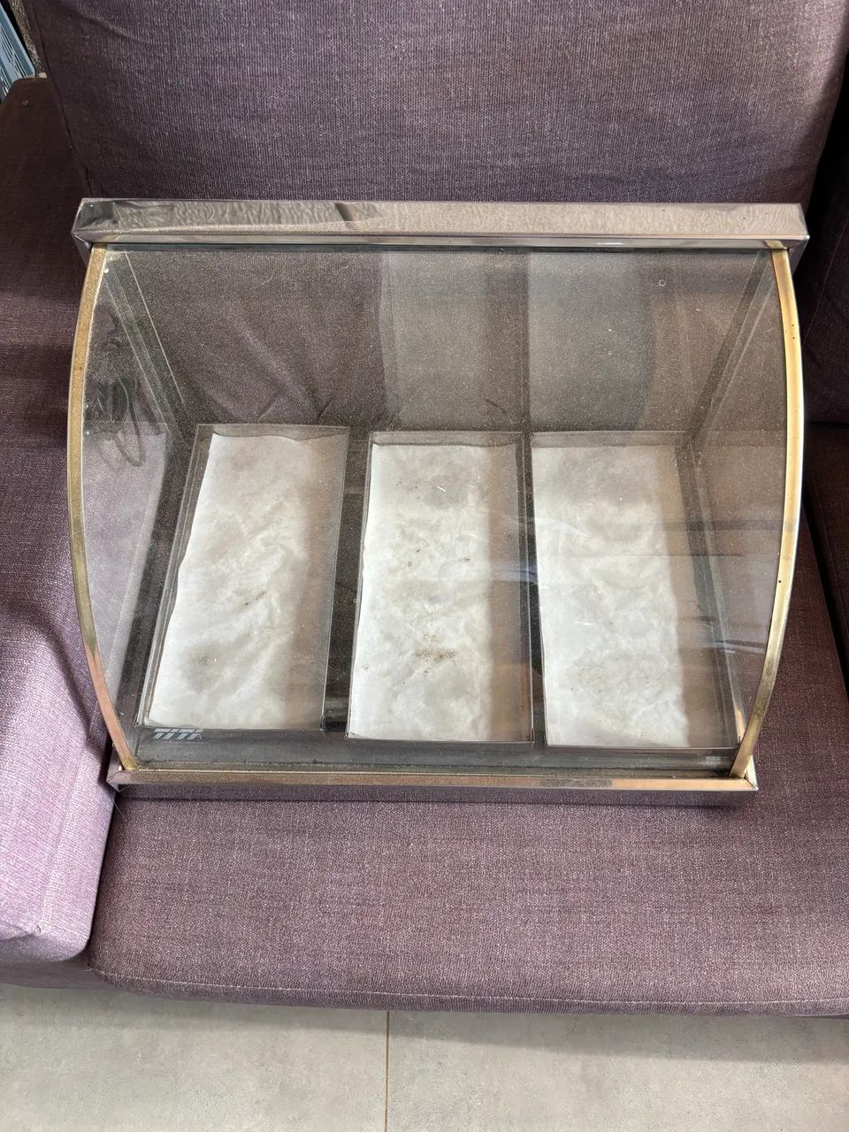 Estufa de inox para salgados com 3 bandeijas.