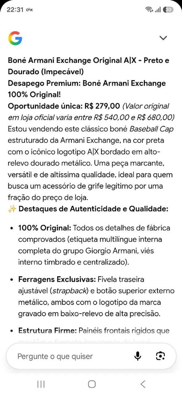 BONÉ ARMANI EXCHANGE ORIGINAL AIX PRETO E DOURADO IMPECÁVEL  - Foto 5
