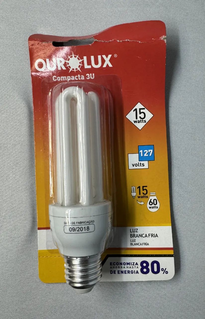Lâmpada Ourolux Fluorescente Compacta 3U 15W 127V E27 - Foto 2