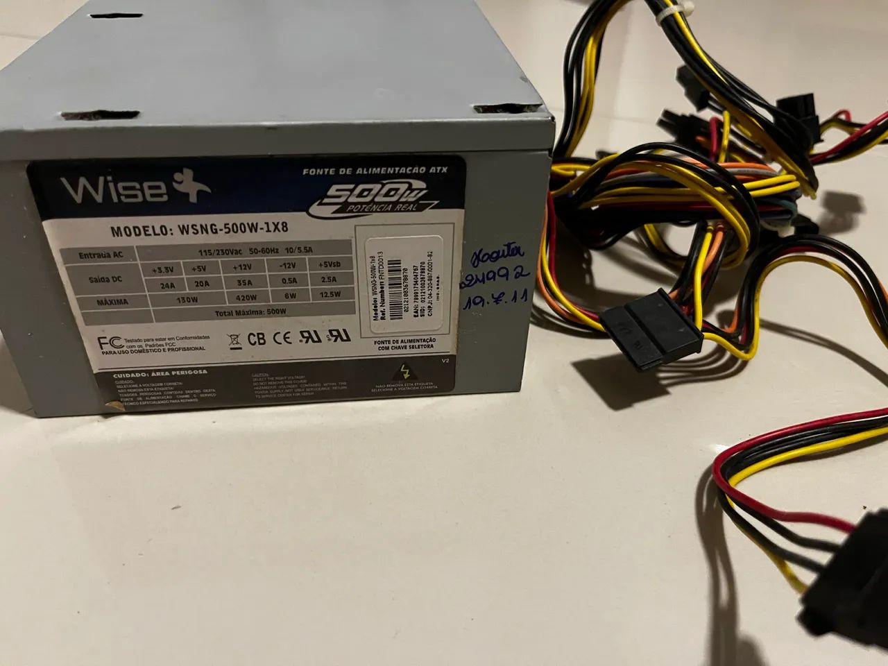 Fonte ATX Wise+ 500W - Funcionando Perfeitamente 