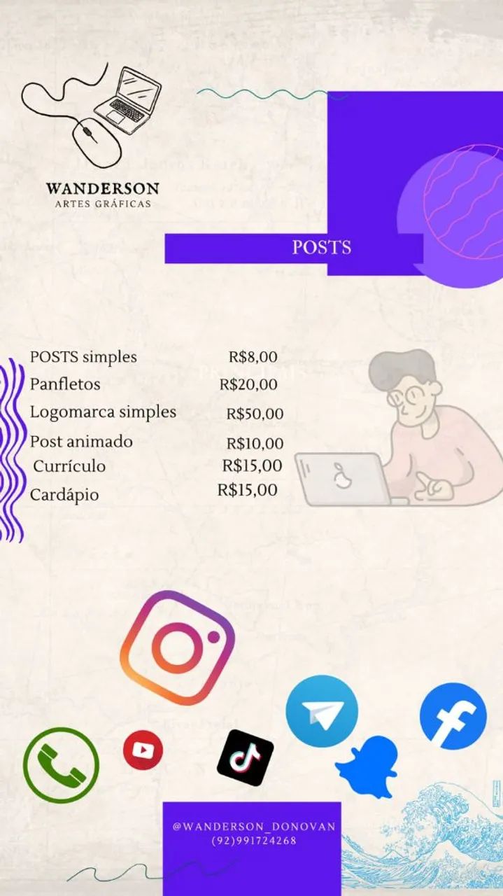 Serviço currículo logo marca plafleto 