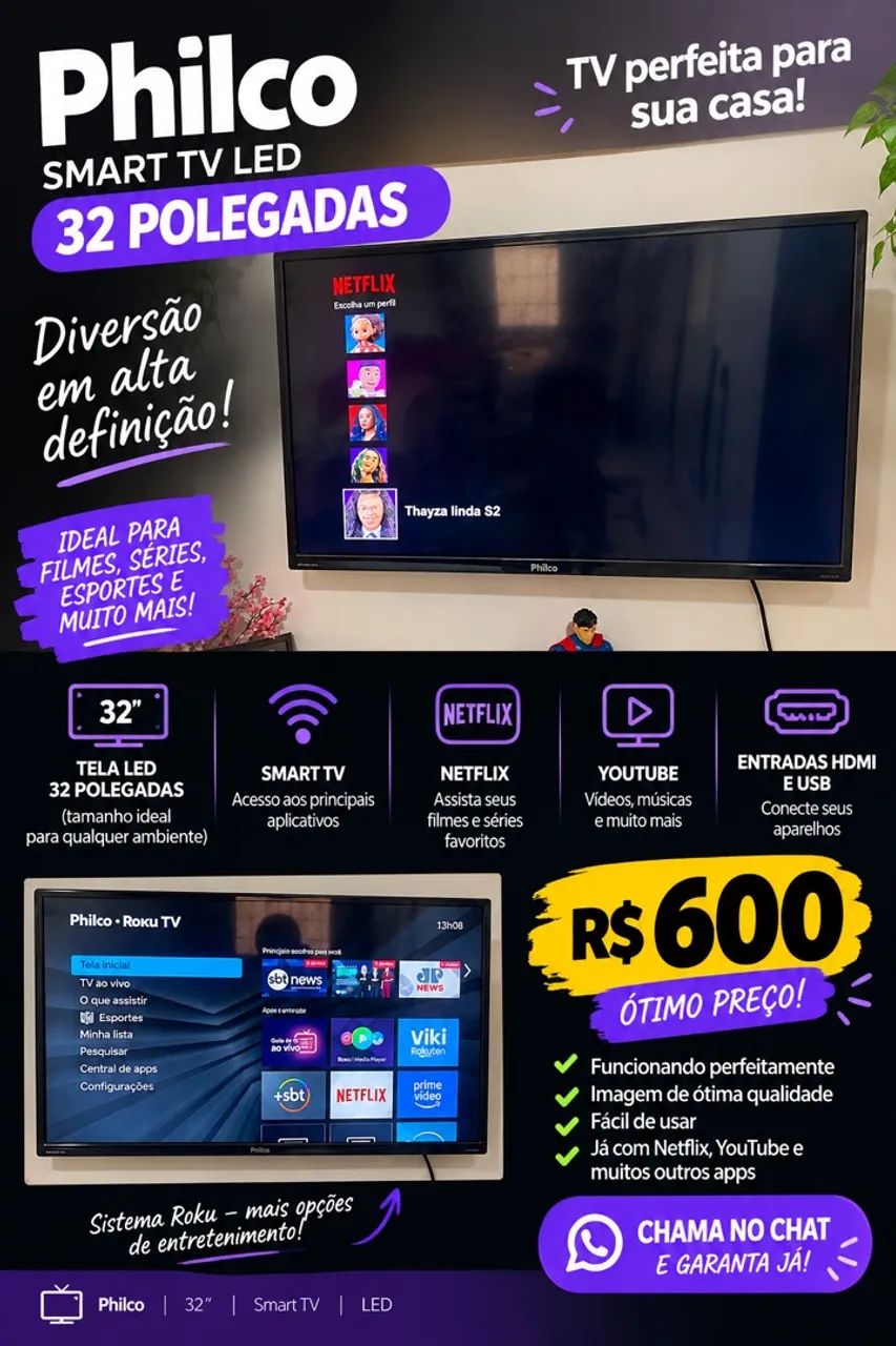 Tv Philco 32 polegadas  - Foto 3