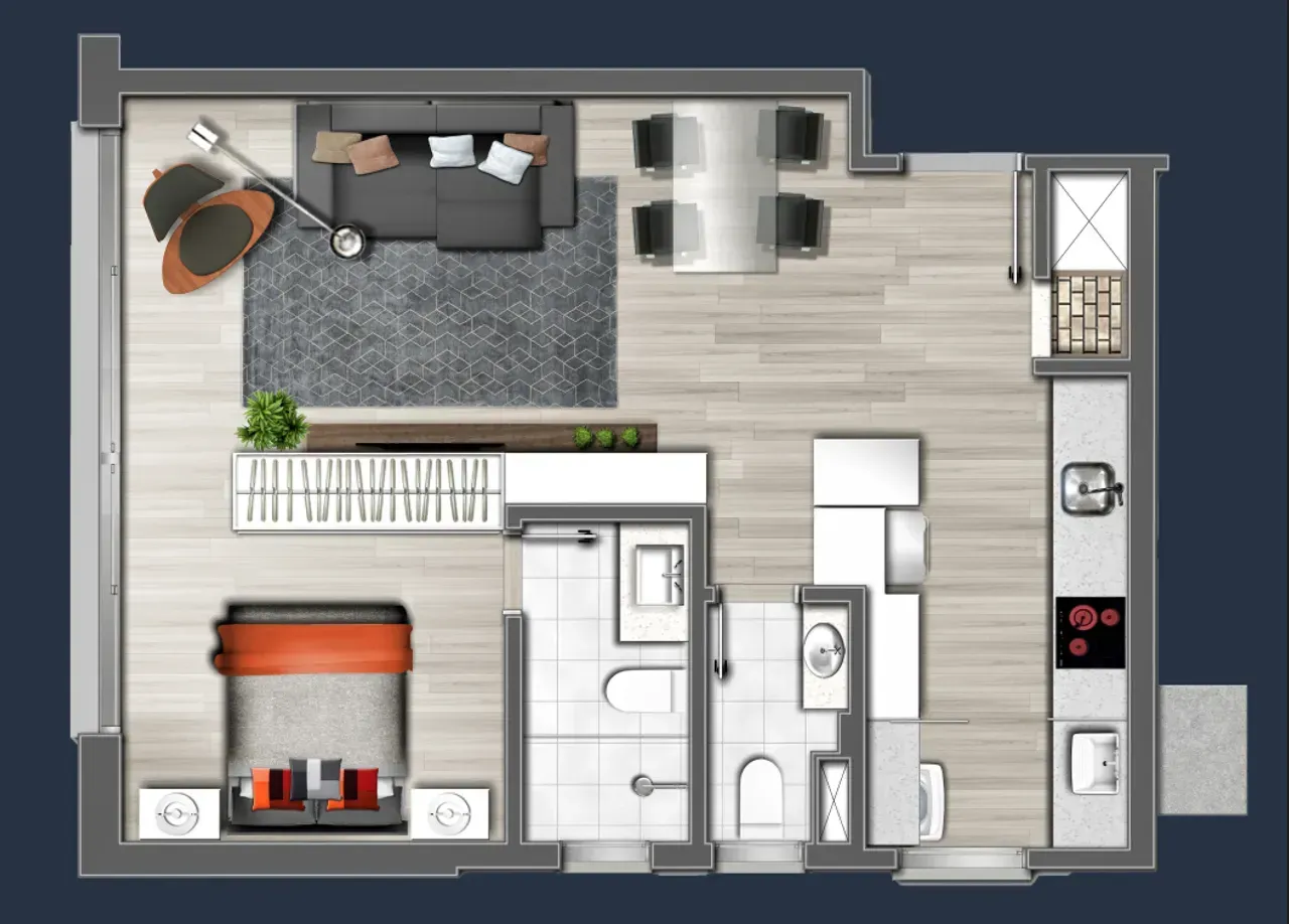 PLANTA 53m²