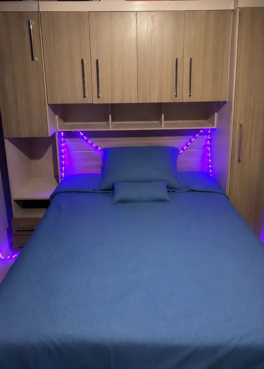 Cabeceira de cama com armários - completa