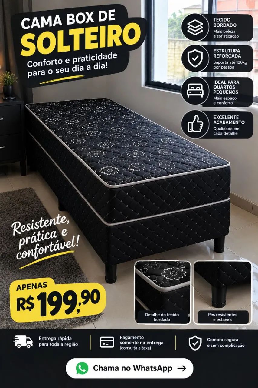 CAMA BOX SOLTEIRO PROMOÇÃO 