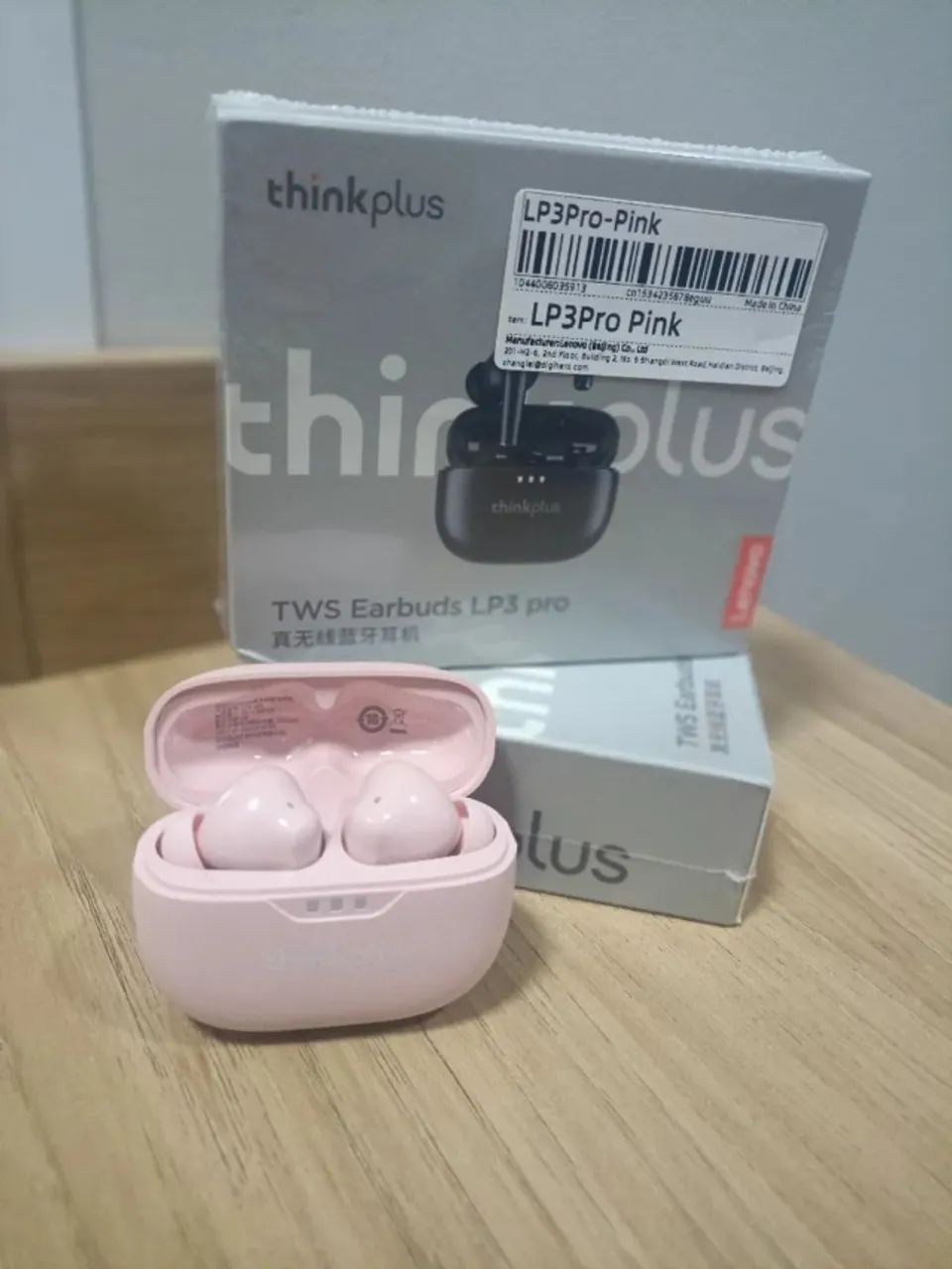 Fone Lenovo LP3 Pro Bluetooth 5.3 TWS Hi-Fi com Microfone - Pink