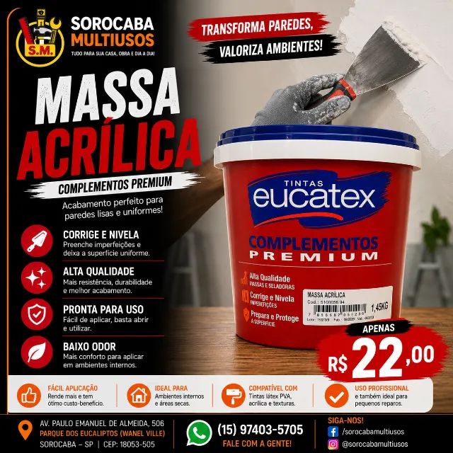 MASSA CORRIDA ACRILICA