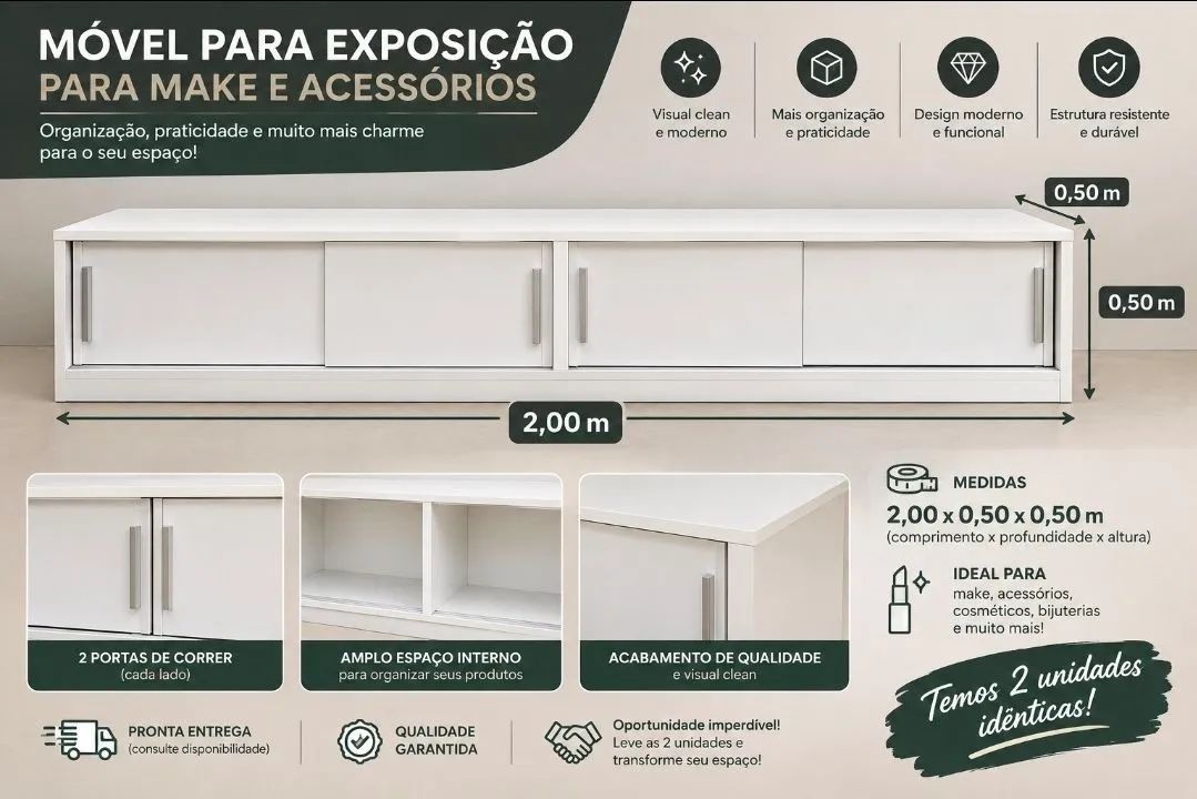 Movel para expor make e assessórios. 