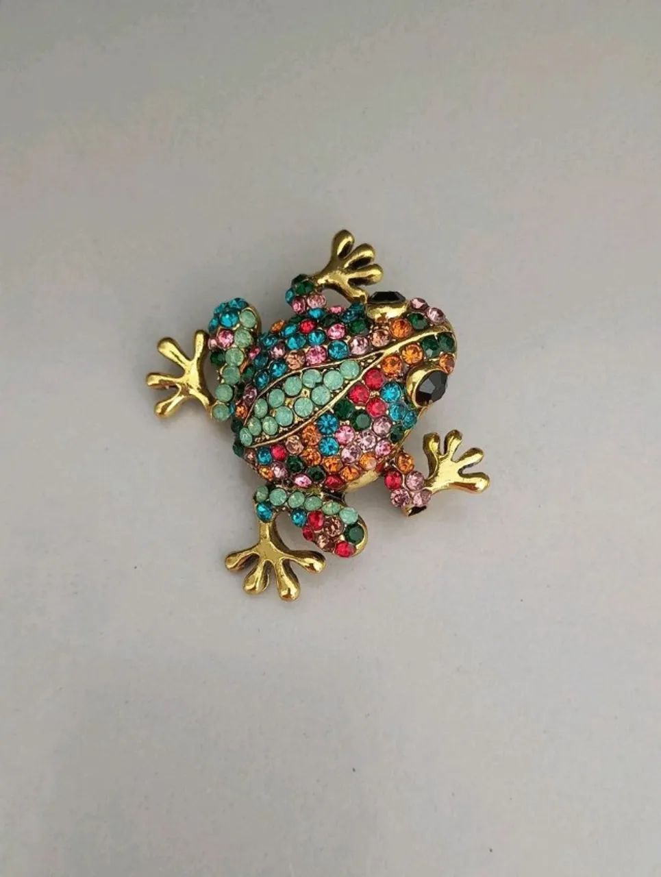 Broche de Sapo Strass Colorido (novo) - Foto 3