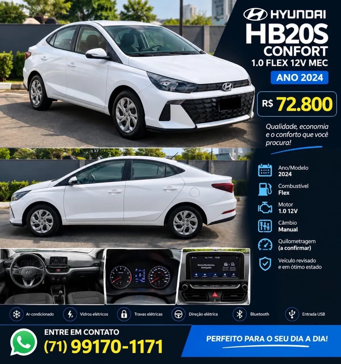 Hyundai Hb20S HB20S Comfort 1.0  Flex 12V Mec. 2024