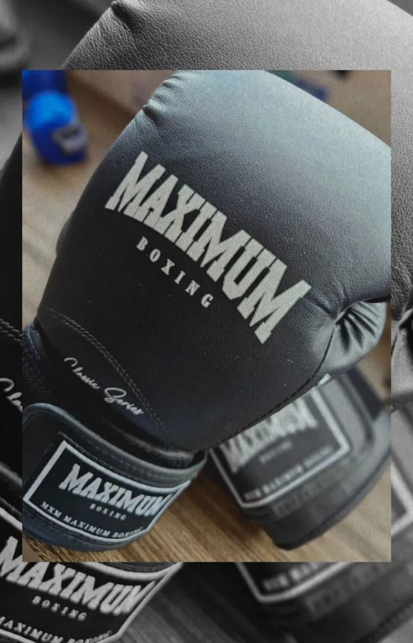 Luva de Boxe e Muay Thai New Classic Black Power Face - 14