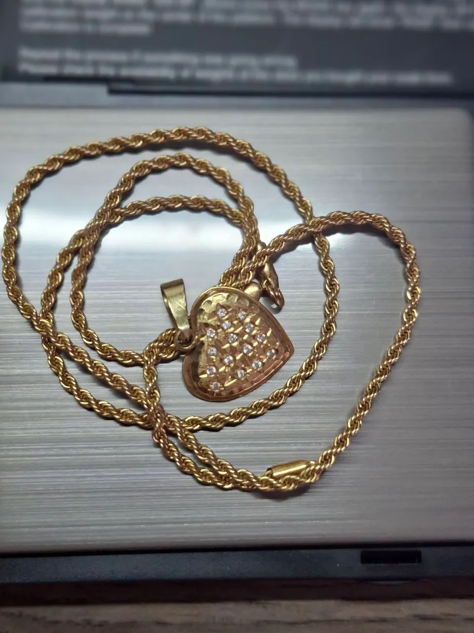 Cordão em Ouro 18k + Pin Coração  - Foto 2