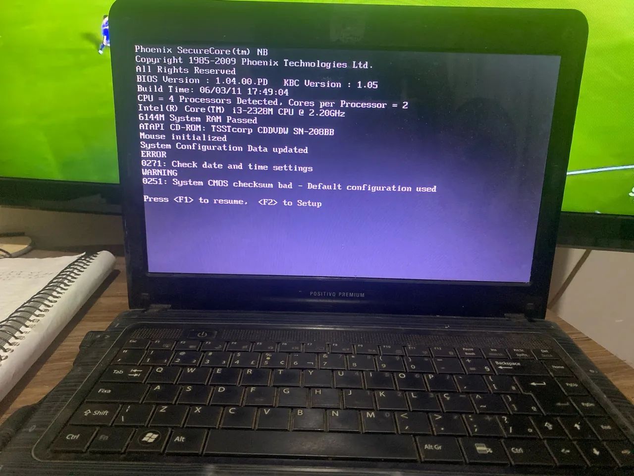NOTEBOOK POSITIVO PARA RETIRADA DE PEÇAS 