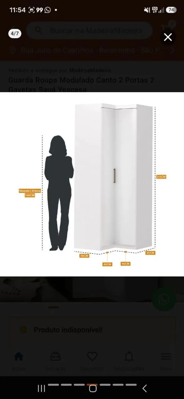 Guarda roupa de canto - Foto 4