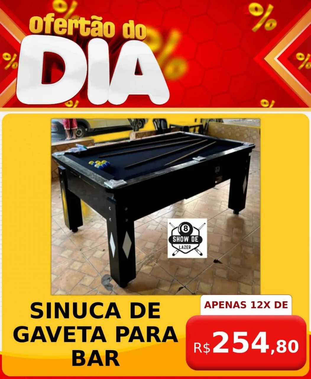 Sinuca De Gaveta Para Bar preta Em Promoção  - Foto 4