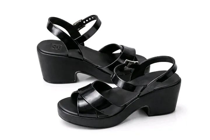 sandália zaxy preta salto 9cm