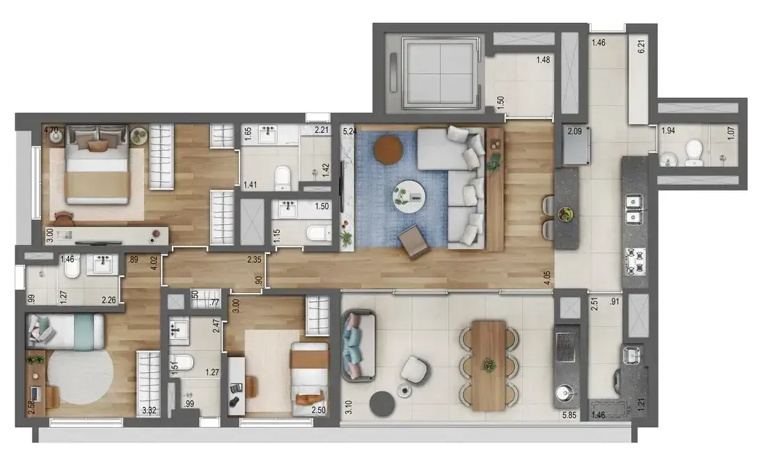 PLANTA 124m²