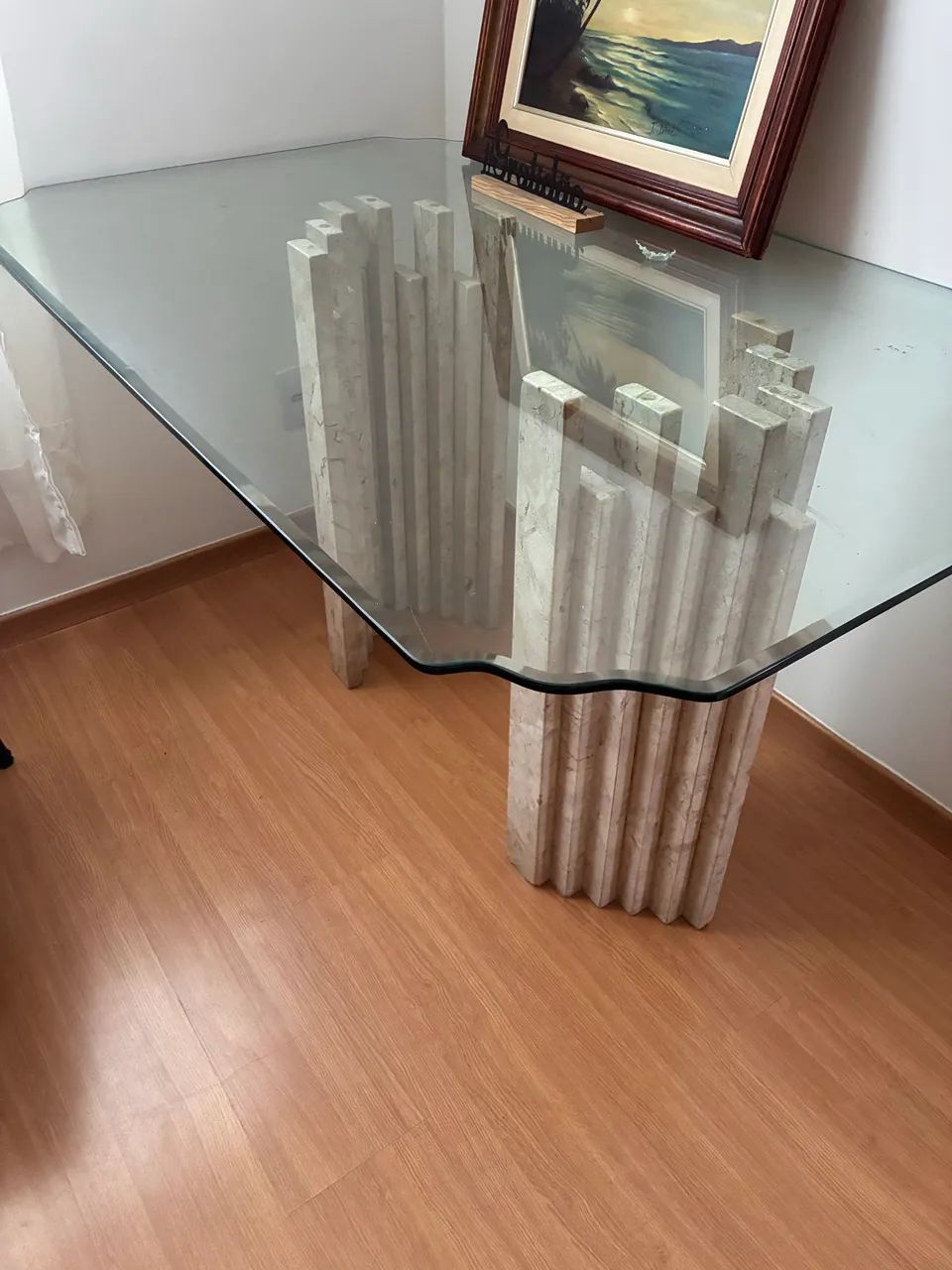 Mesa vidro com base de mármore  - Foto 3