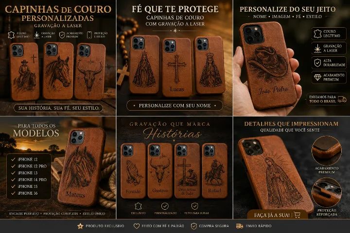 Capinhas para celular em couro legítimo  - Foto 3