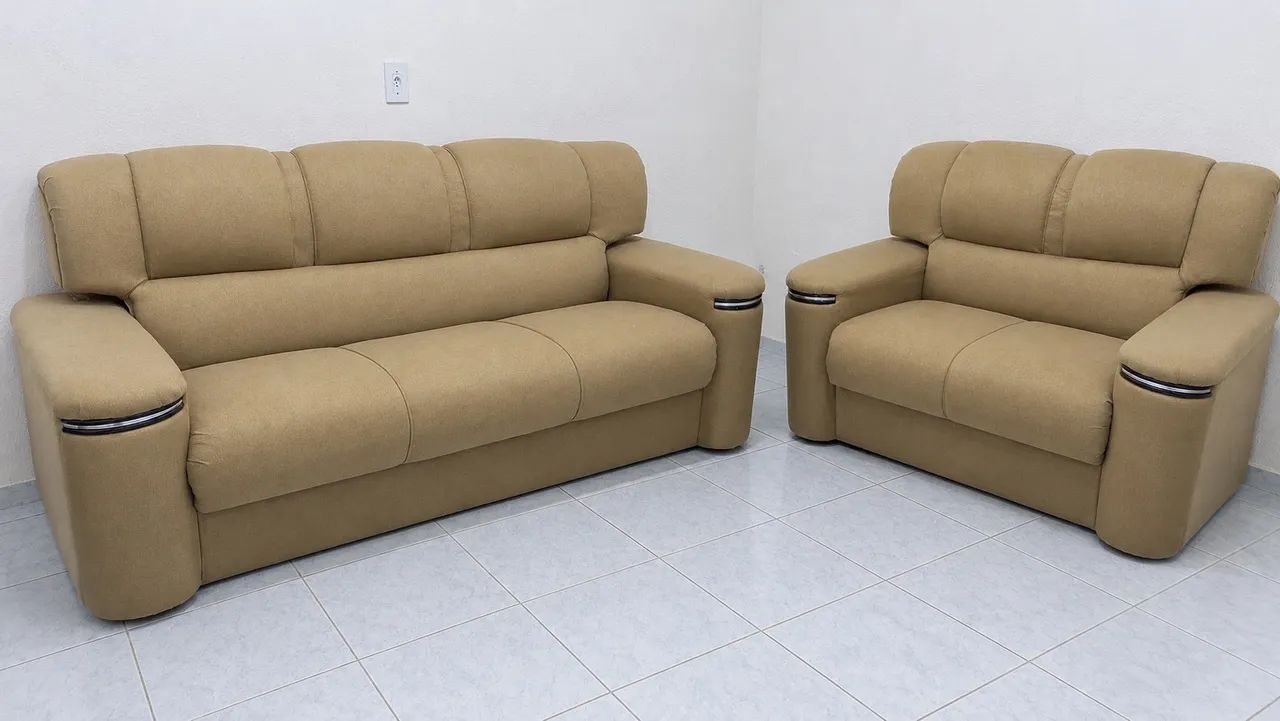 Sofá 2x3 lugares bege 