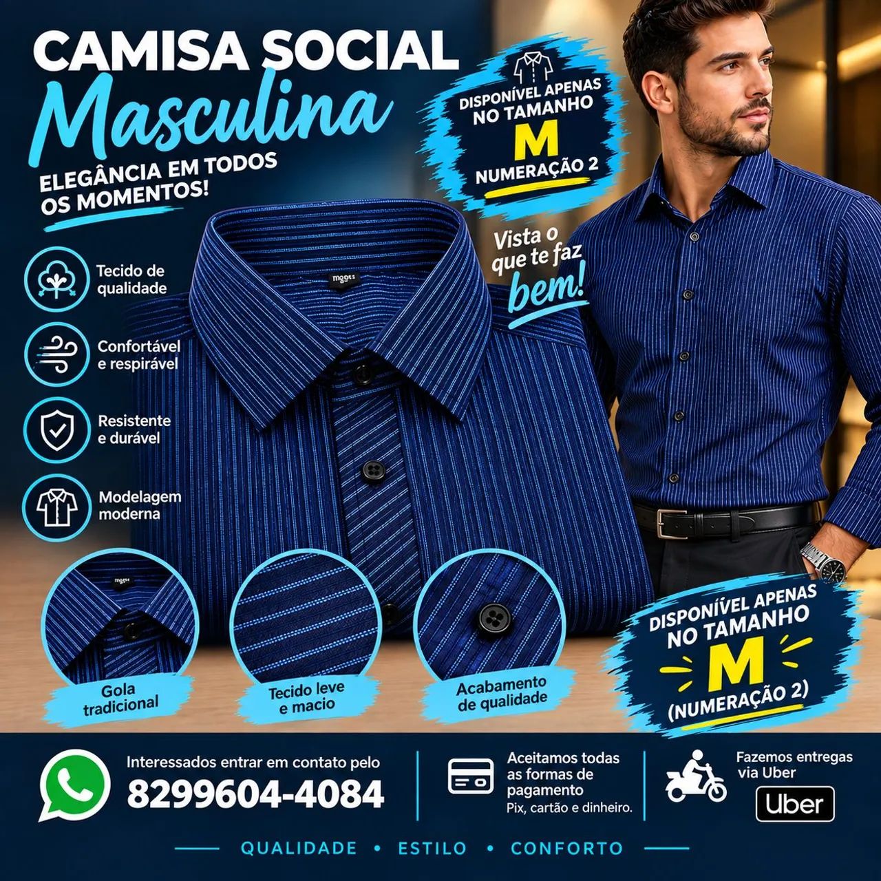 Camisa social masculina 