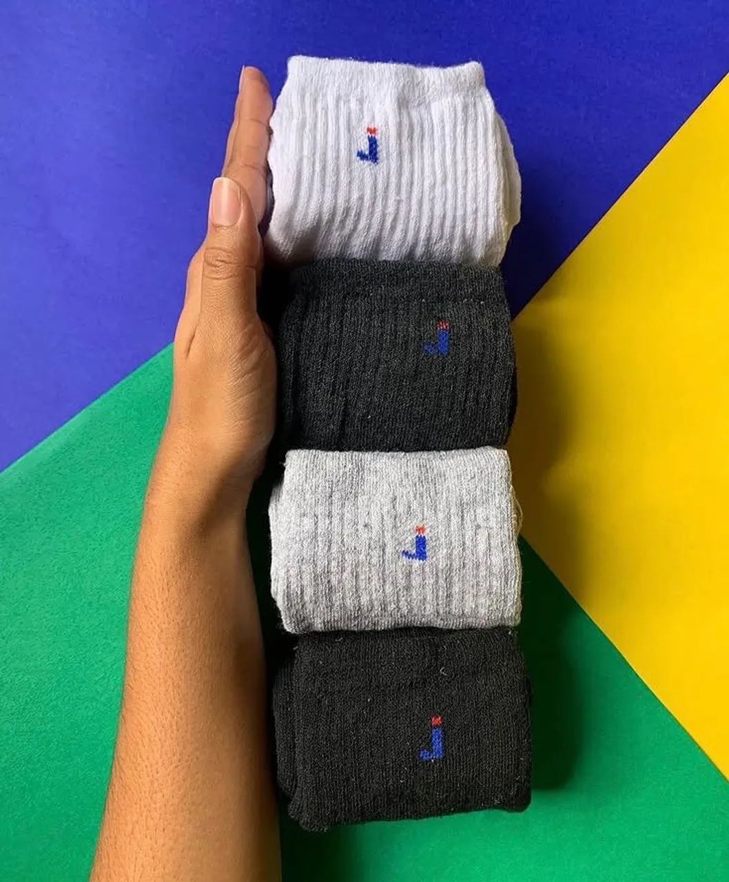Kit com 3 pares de meias algodão com poliamida  - Foto 3