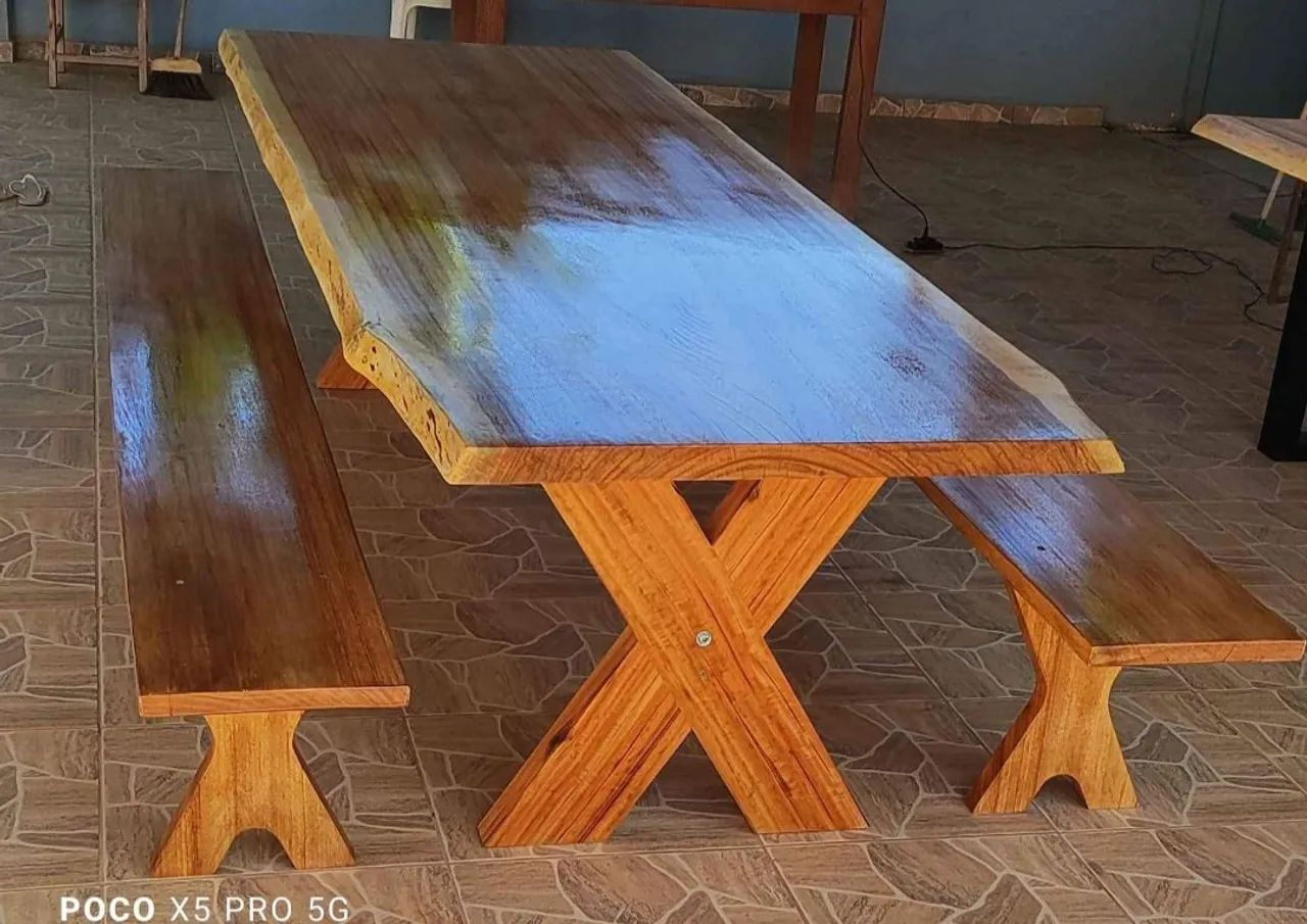 Mesa de madeira 4m - Foto 2