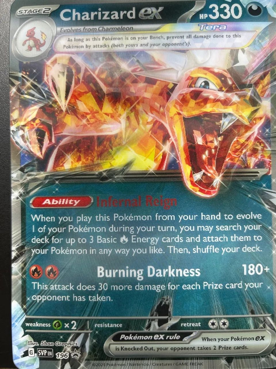 Charizard ex versão promocional SVP 196 e 054/091 carta Jumbo
