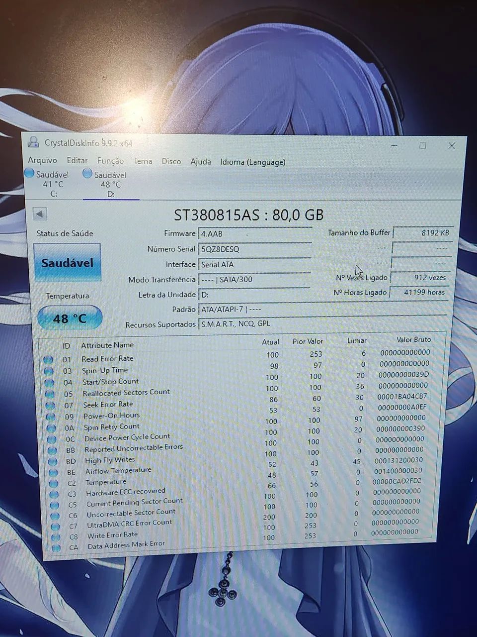 HD 80GB SATA Seagate 100% Saudável e Testado - Foto 2