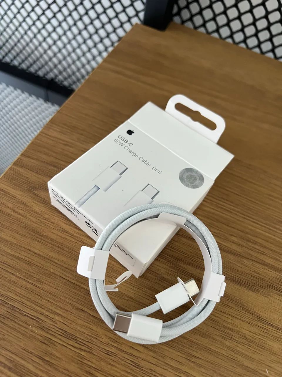 Cabo Carregador Iphone 15 16 17 60w Usb-c Branco Nylon