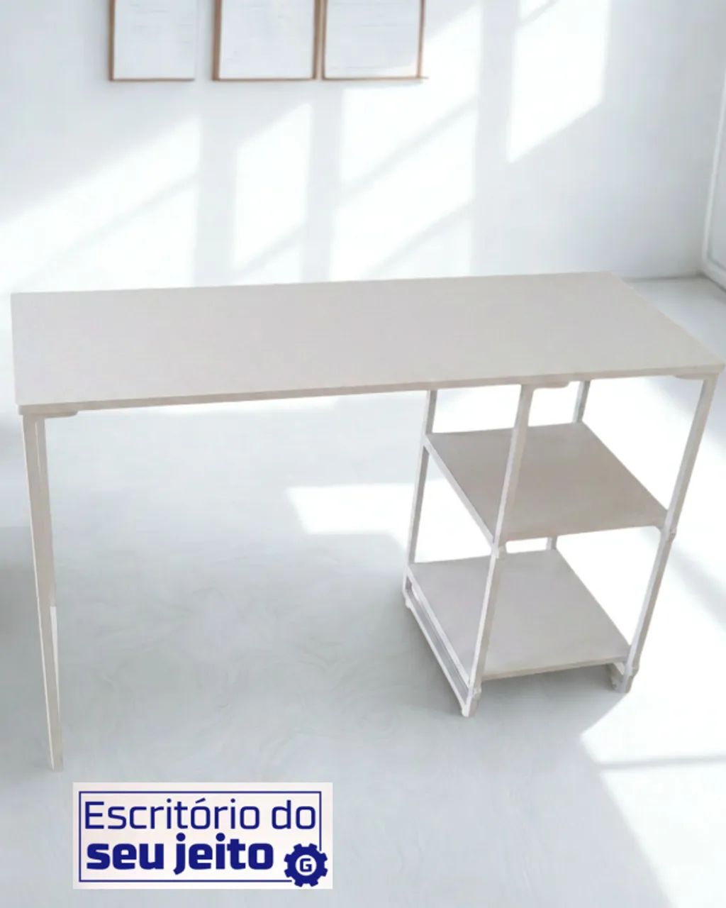 Mesa de Estudo 1,1m NOVA Multiuso Industrial para Computador Escritório Notebook birô game - Foto 2