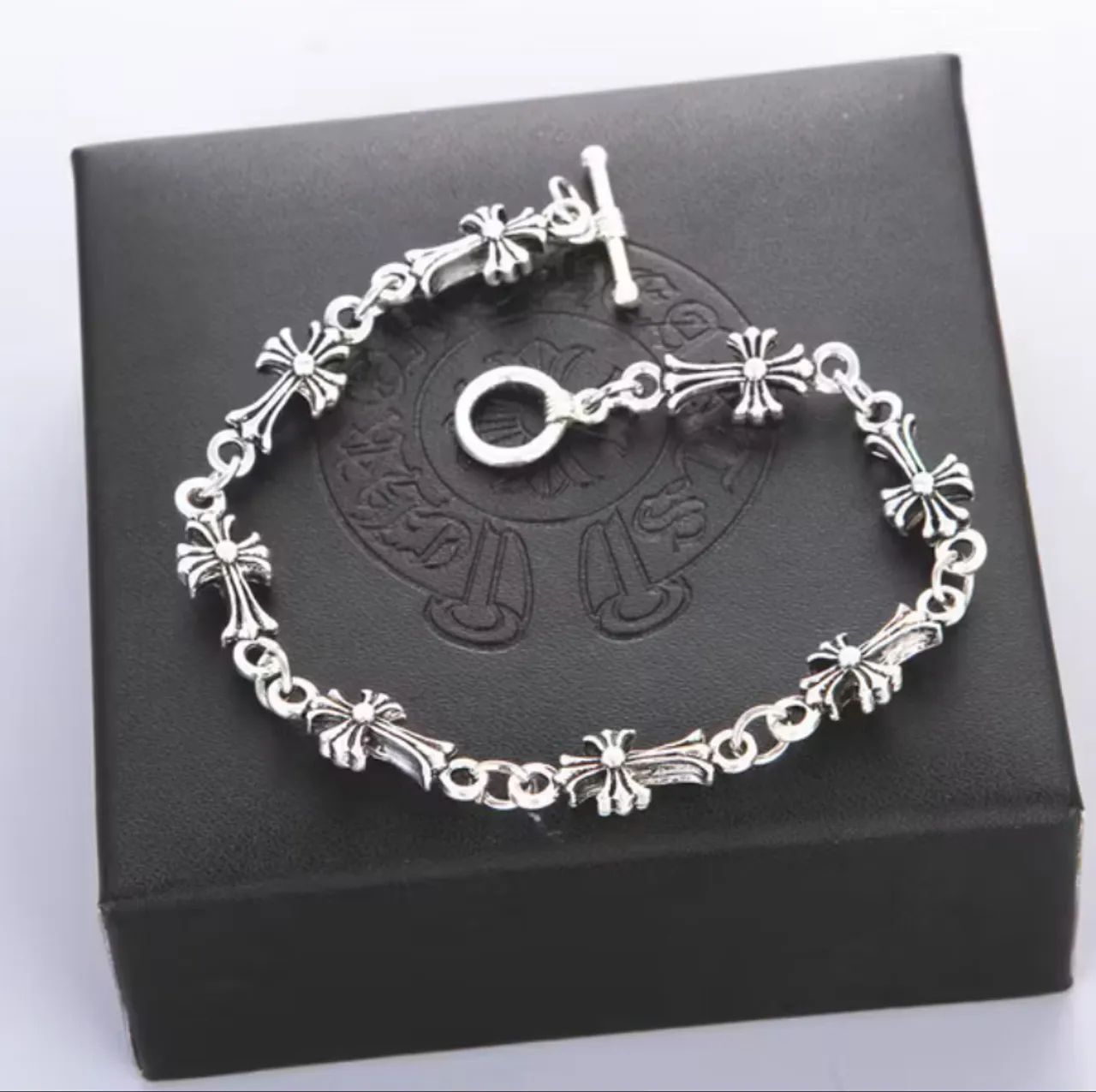 pulseira chrome hearts prata