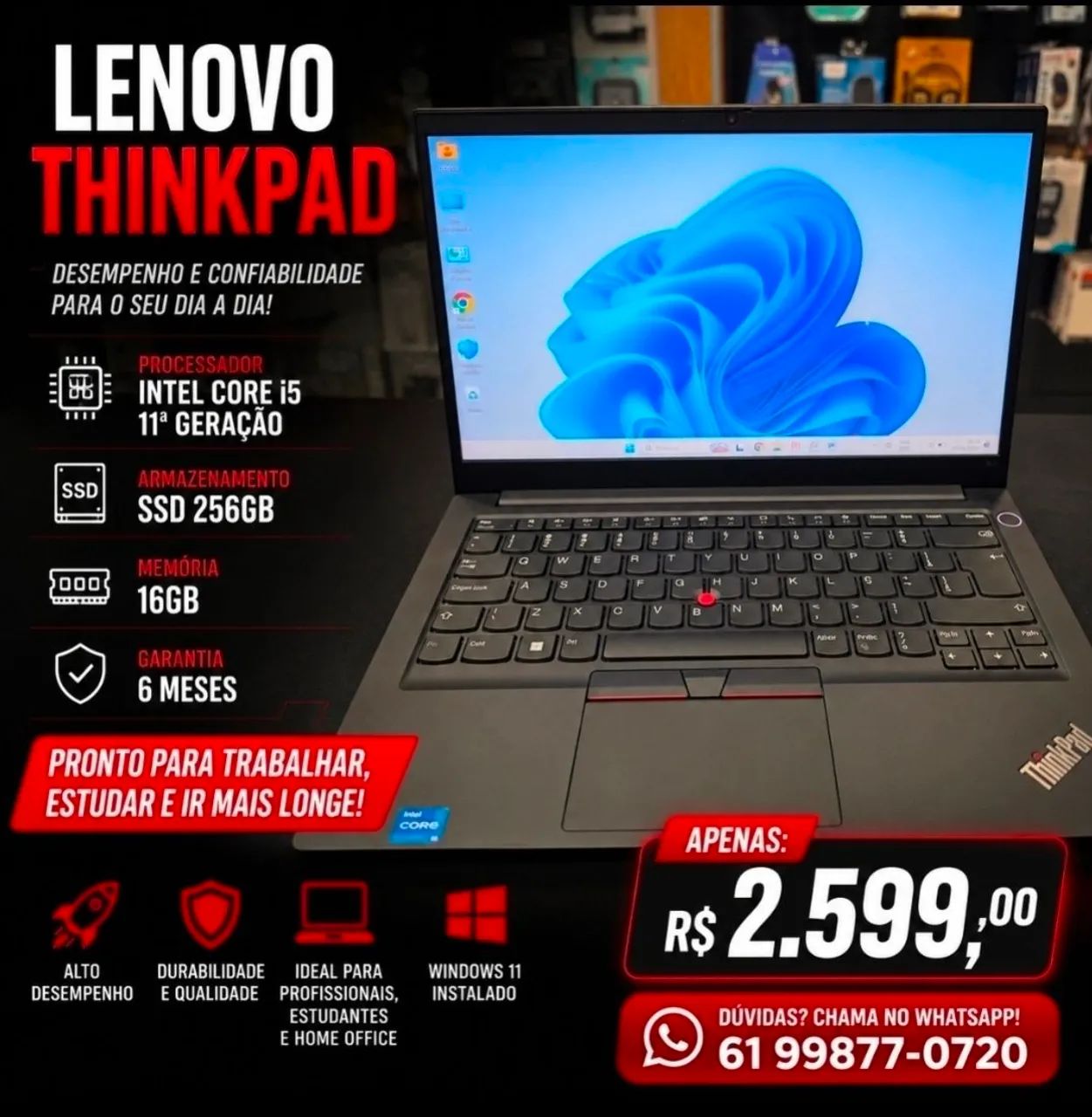 Vendo notebook trinkpad E14 i5 11? geração,16gb memória e 256ssd