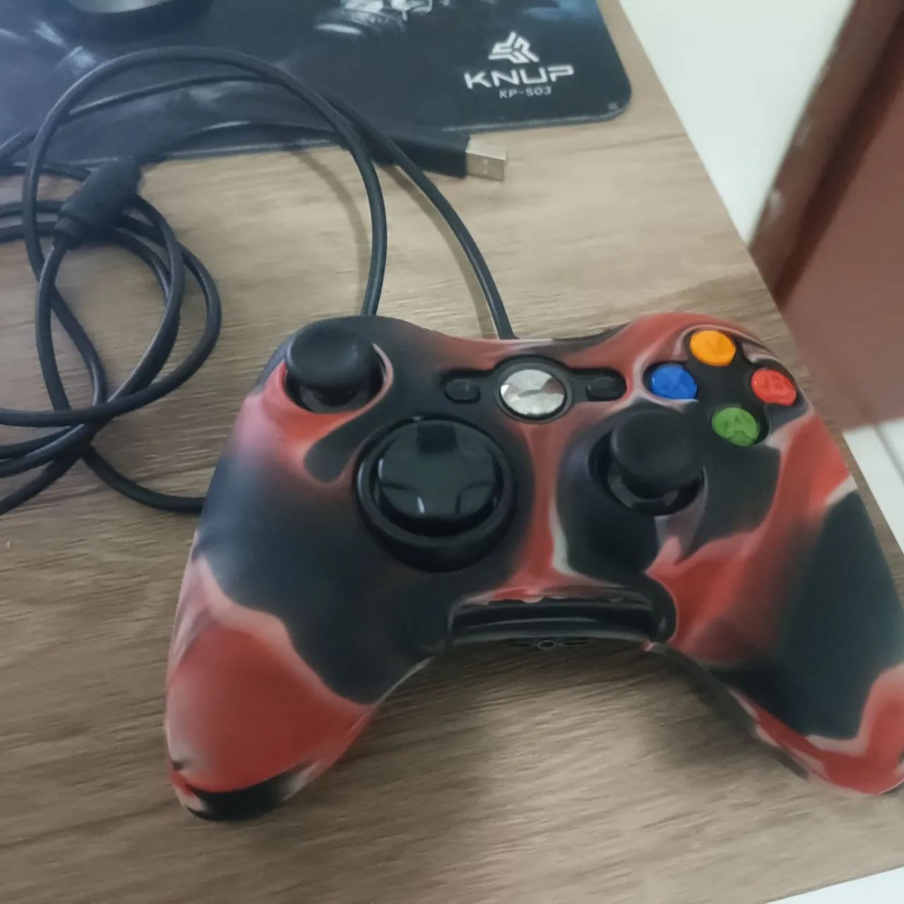Controle de Xbox, modelo 360, conexão com adaptador para celular Android e px - Foto 2