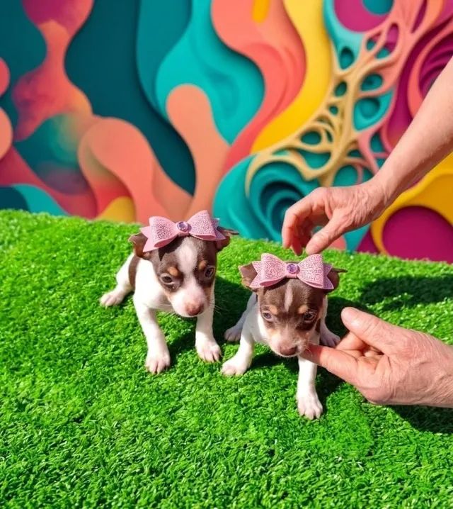 Pinscher Branco com Chocolate Exclusivo