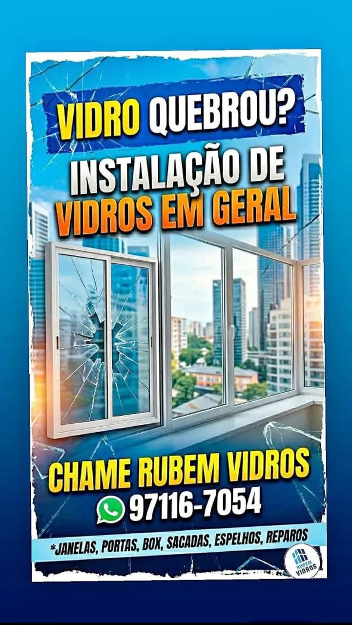 Instalador de vidros em geral 