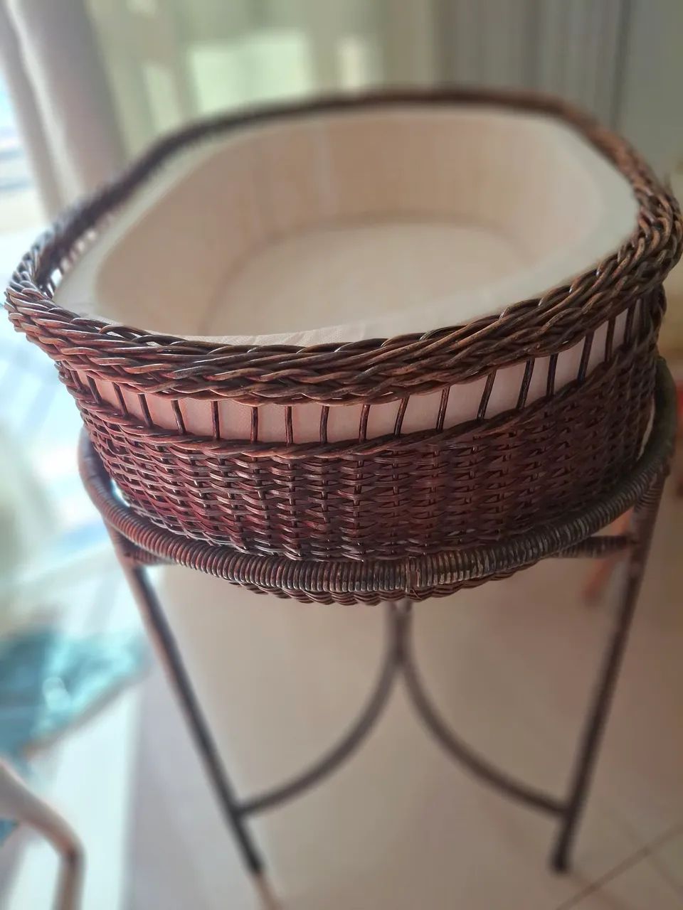 Berço estilo Moisés de vime/rattan com colchão  - Foto 5