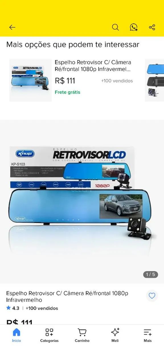 Retrovisor interno com câmera de ré  - Foto 3