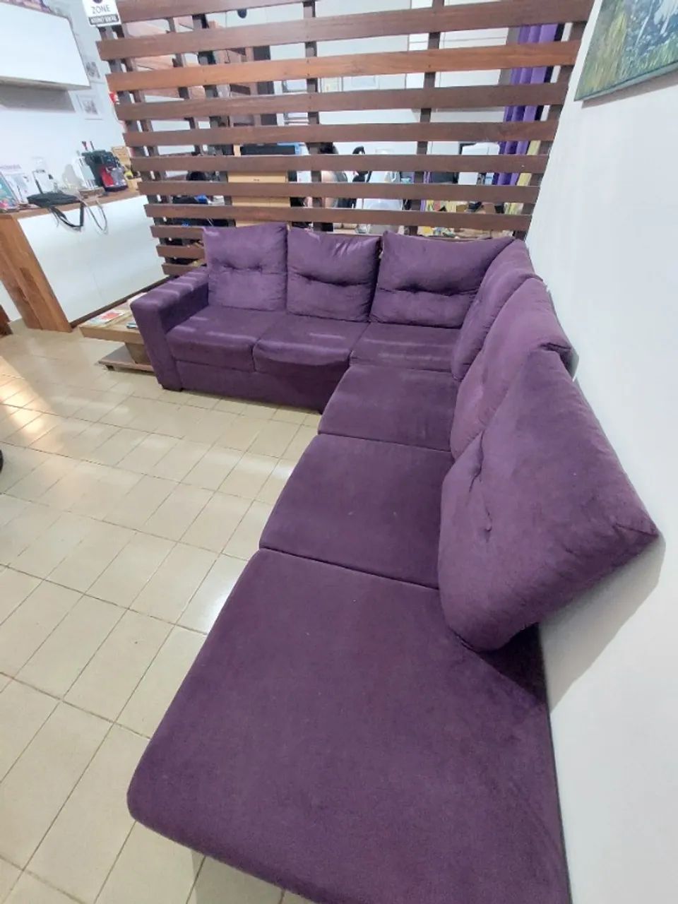 Sofa roxo de canto 2.12m x2.35m - Foto 2