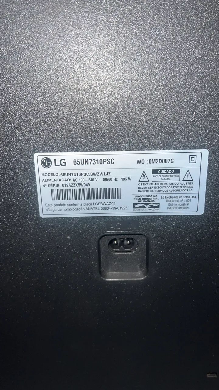 Tv LG 65 polegadas,  1 ano e 2 meses de uso  - Foto 4