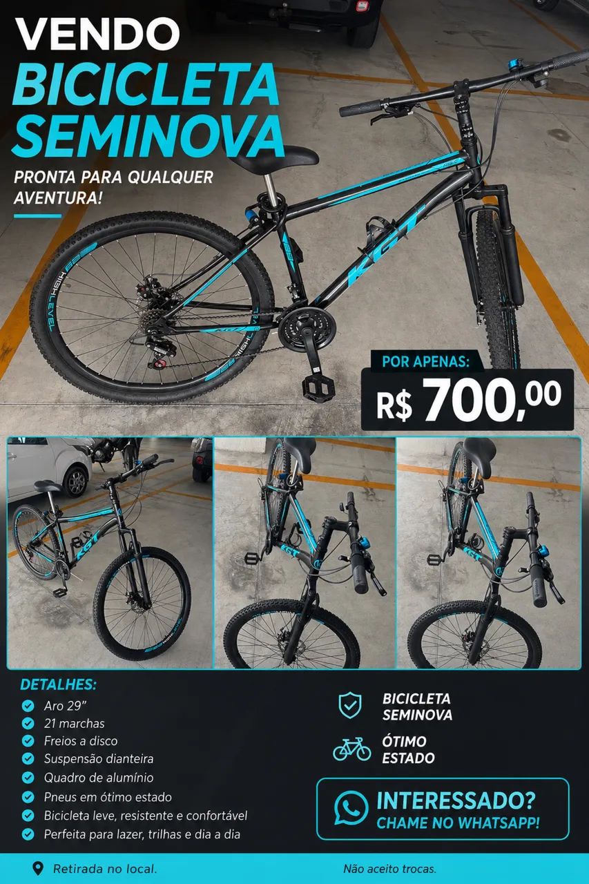 VENDO BICICLETA SEMINOVA - Foto 4