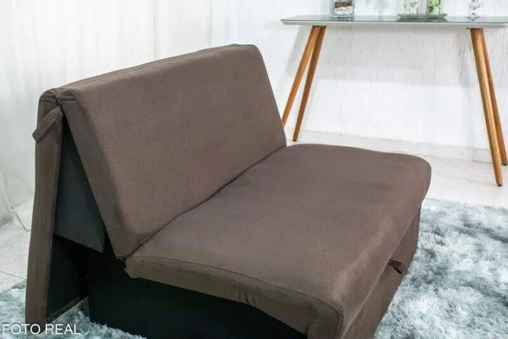 SOFÁ CAMA SEM BRAÇOS MALU MATRIX VELUDO MARROM - COMPRE HOJE E RECEBA AMANHÃ