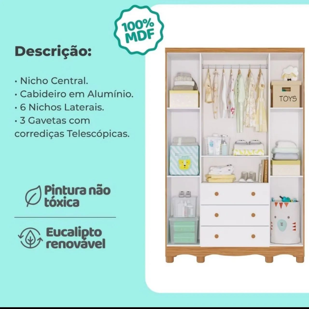 Kit quarto para bebê branco  - Foto 4