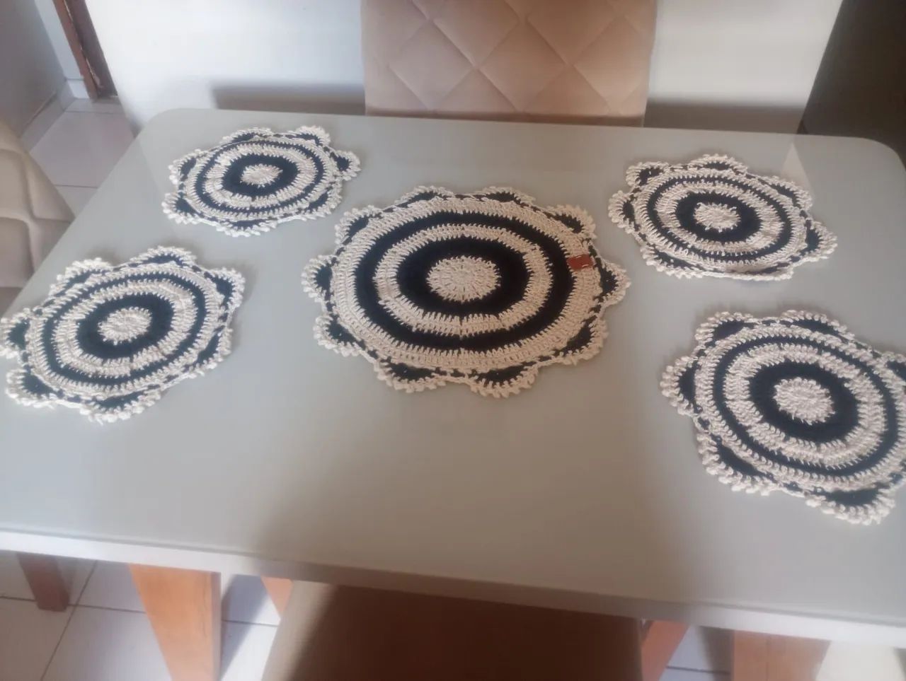 Jogo de mesa croché 