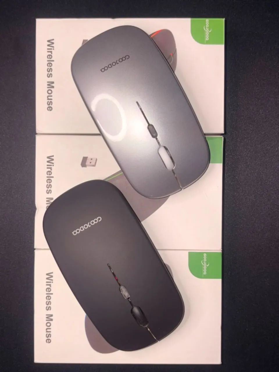 Mouse Sem Fio Wireless GooJodoo com Receptor USB - Cores Preto e Prata - Foto 5